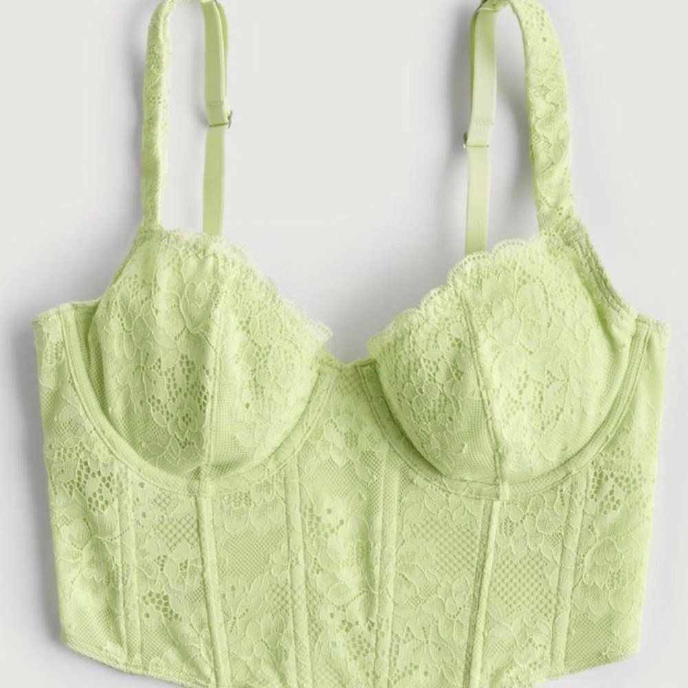 Gilly Hicks Hollister Lace Bustier Lime Green